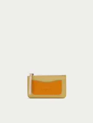 Carteras Hoff Leather Coin Cardholder Lime Mujer Amarillo Naranjas | TOIC-16507