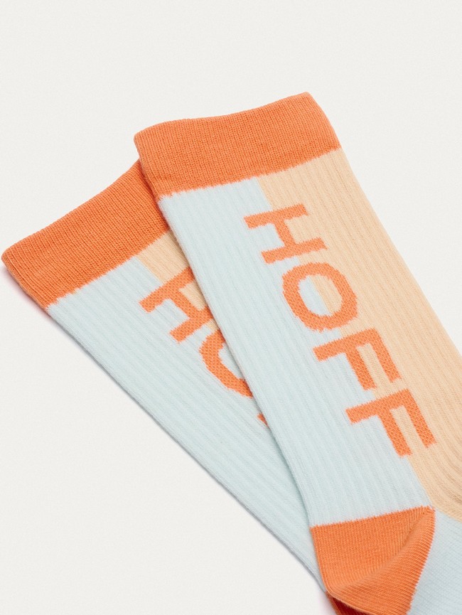 Calcetines Hoff Maxi Logo Hombre Azules Naranjas | OAUH-57430