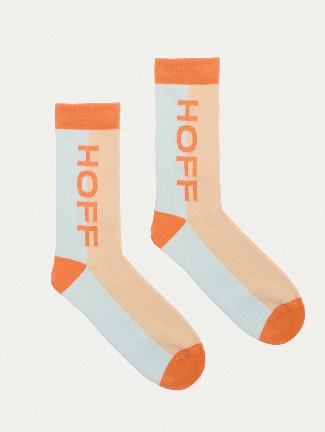 Calcetines Hoff Maxi Logo Hombre Azules Naranjas | OAUH-57430