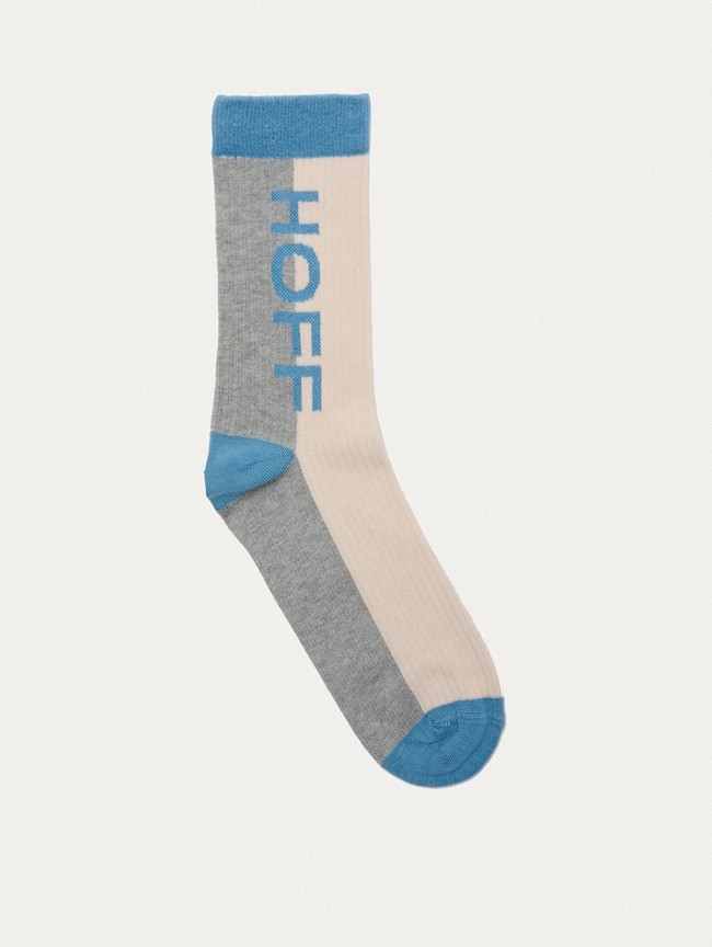 Calcetines Hoff Maxi Logo Hombre Gris Blancas Azules | INAM-47360
