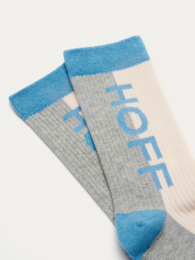Calcetines Hoff Maxi Logo Hombre Gris Blancas Azules | INAM-47360