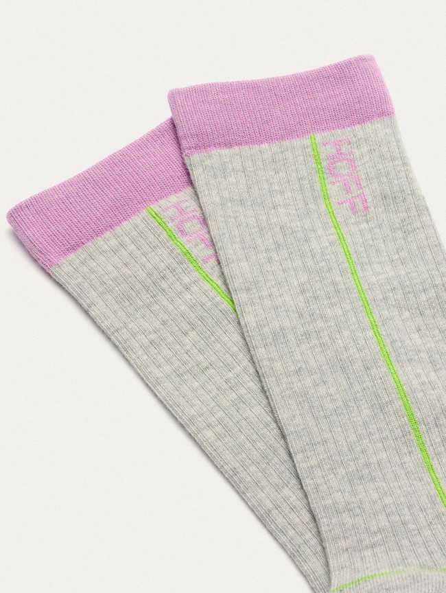 Calcetines Hoff Stripe Mujer Gris | GTRM-09368