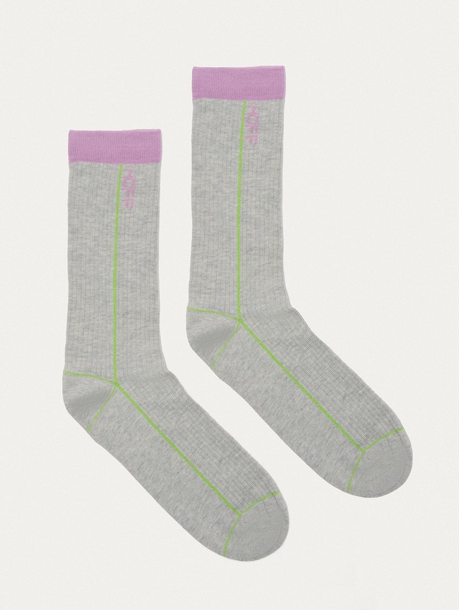 Calcetines Hoff Stripe Mujer Gris | GTRM-09368
