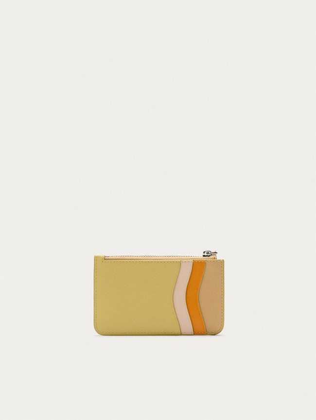 Carteras Hoff Leather Coin Cardholder Lime Mujer Amarillo Naranjas | TOIC-16507