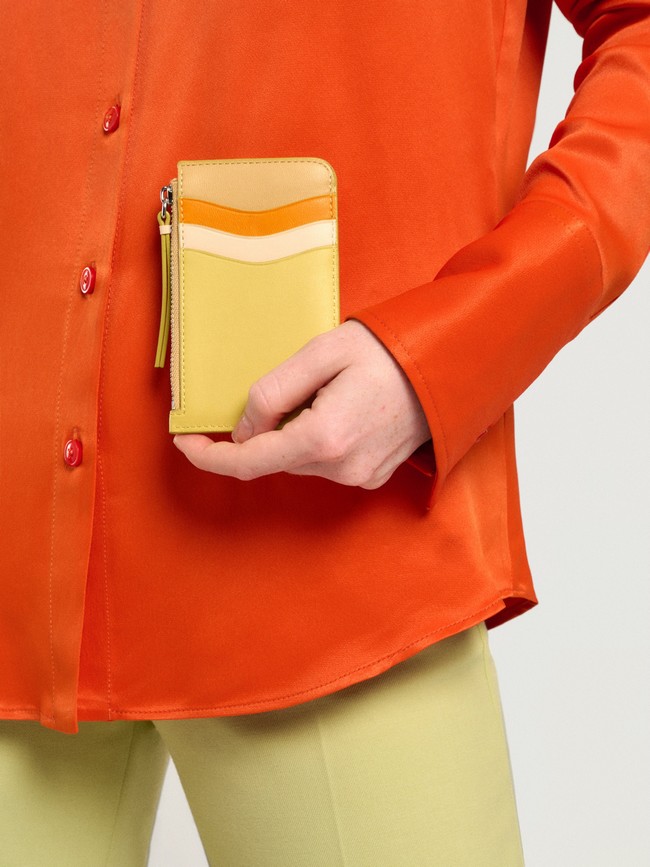 Carteras Hoff Leather Coin Cardholder Lime Mujer Amarillo Naranjas | TOIC-16507