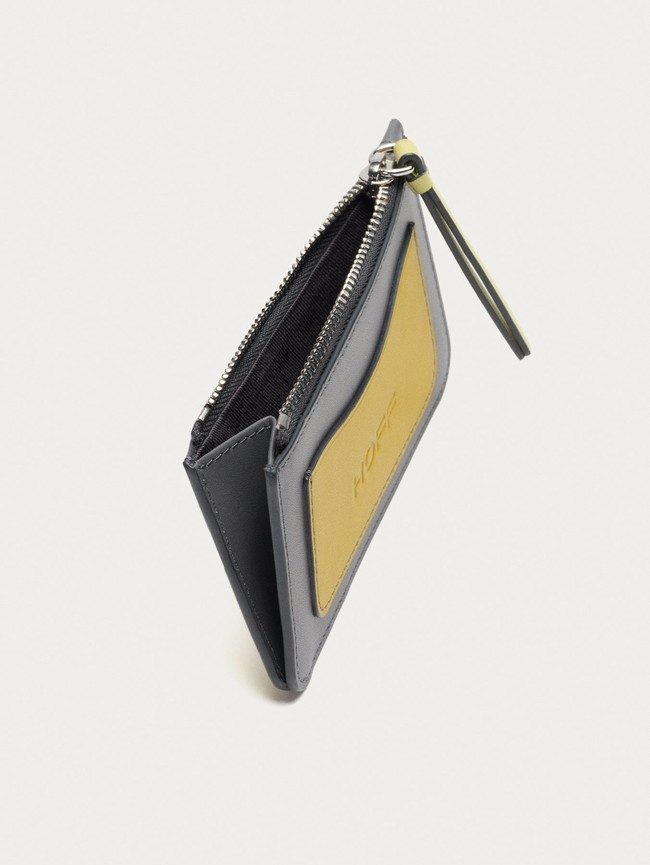 Carteras Hoff Leather Coin Cardholder Mujer Gris Amarillo | HXWL-50628