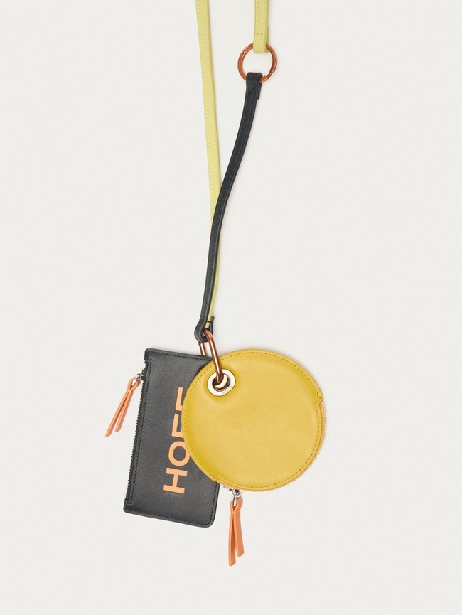 Carteras Hoff Leather Strap Lime Mujer Negras Amarillo | INGV-87932