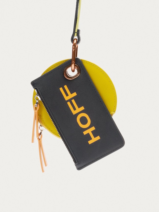 Carteras Hoff Leather Strap Lime Mujer Negras Amarillo | INGV-87932