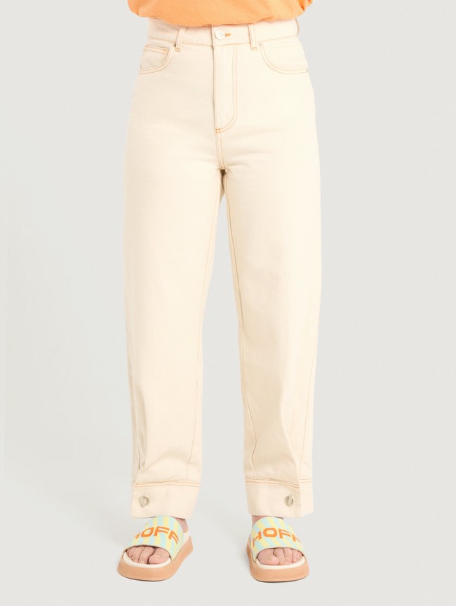 Jeans Hoff Azores Off White Mujer Beige | OBEY-12658