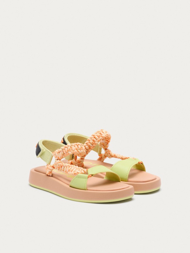 Sandalias Hoff Camel Festival Mujer Naranjas Verde | UCXS-02956