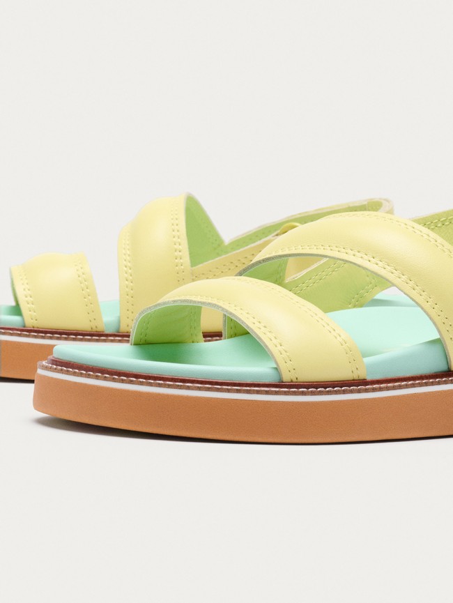 Sandalias Hoff Lime Road Mujer Amarillo Azules | IGOS-07958