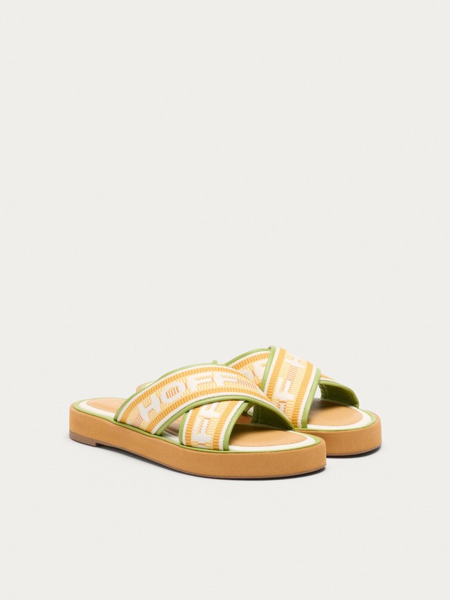 Sandalias Hoff Market Mujer Naranjas Verde | YIDG-72861