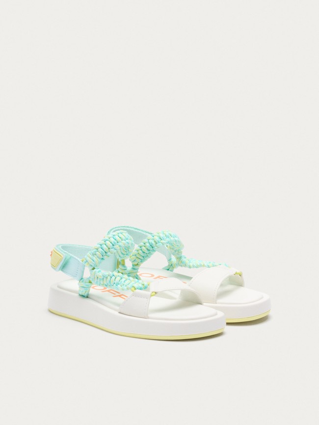 Sandalias Hoff Off White Festival Mujer Verde Blancas | PKBF-15863