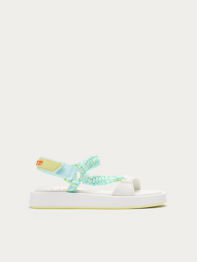 Sandalias Hoff Off White Festival Mujer Verde Blancas | PKBF-15863