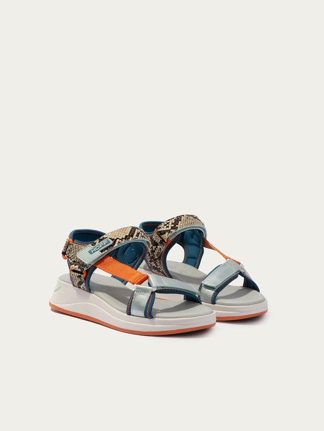 Sandalias Hoff Seychelles Mujer Gris Naranjas | STGA-50127