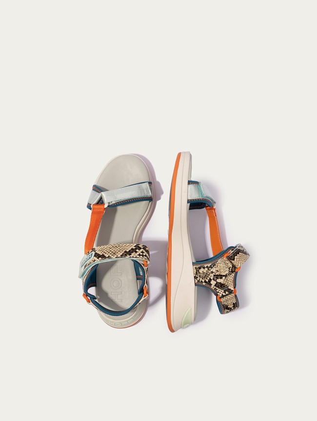 Sandalias Hoff Seychelles Mujer Gris Naranjas | STGA-50127