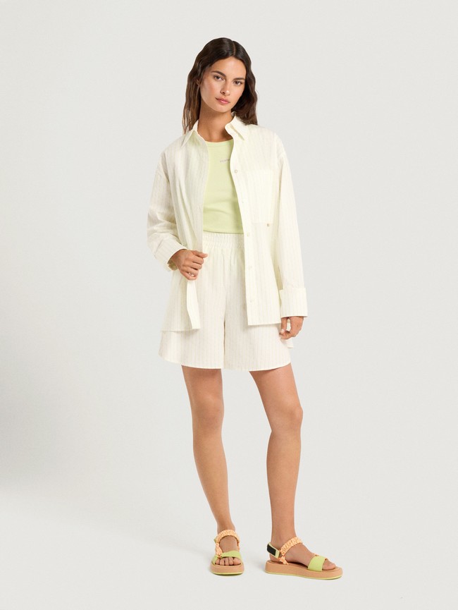 Short Hoff Logo Hoff Hawaii Mujer Blancas | EOIZ-04186